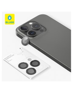 Защитное стекло для камеры iPhone 15 Pro stainless steel 3 шт Black Blueo