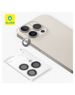 Защитное стекло для камеры iPhone 15 Pro stainless steel 3 шт Grey Blueo