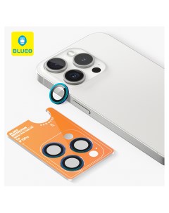 Защитное стекло для камеры iPhone 15 Pro Armor metal 3 шт Colorful Blueo