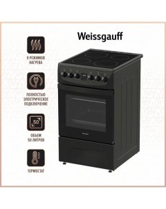 Электрическая плита WES 2V16 BE черный Weissgauff
