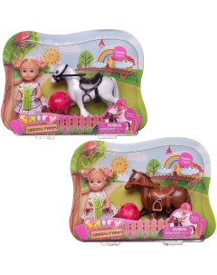 Кукла Defa Sairy Малышка наездница в наборе с лошадкой и шлемом 11 см 1 шт в ассорт Abtoys
