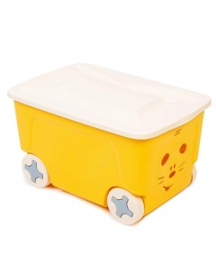 Детский ящик для игрушек COOL на колесах 50 литров цвет жёлтый Plastic centre