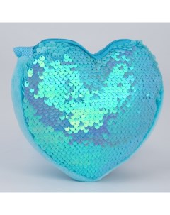 Сумка детская с пайетками сердце 17 х 15 х 1 см цвет голубой Nazamok