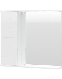 Зеркало шкаф Joli 80х70 левое с подсветкой белый zsJOLI80 L 01 Волна