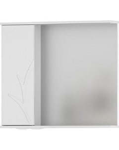Зеркало шкаф Adel 80х70 левое с подсветкой белый zsADEL80 L 01 Волна