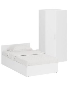 Комплект мебели Стандарт кровать 120х200 шкаф угловой 81 2х81 2х200 белый 1024257 Свк