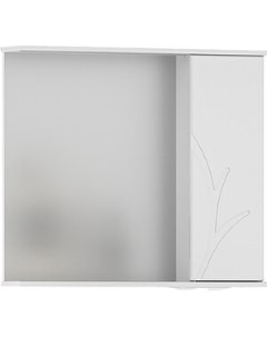 Зеркало шкаф Adel 80х70 правое с подсветкой белый zsADEL80 R 01 Волна