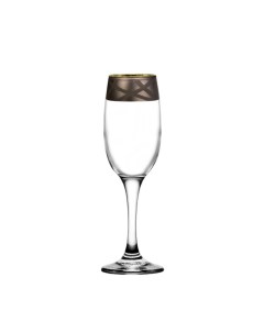 Набор бокалов для шампанского Лайн с узором 6 шт 190 мл стекло Promsiz