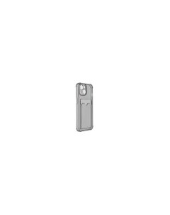 Накладка силикон Crystal для iPhone 15 с кардхолдером черный Ibox