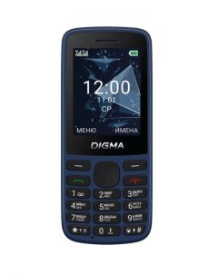 Мобильный телефон A243 1888906 Linx 32Mb 32Mb темно синий моноблок 2Sim 2 4 240x320 GSM900 1800 GSM1 Digma