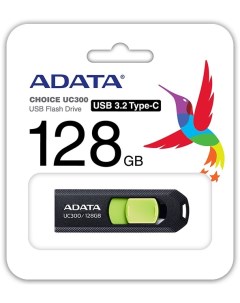 Накопитель USB 3 2 128GB UC300 Type C черный зеленый Adata
