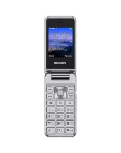 Мобильный телефон Xenium E2601 серебристый раскладной 2Sim 2 4 240x320 32Gb Nucleus 0 3Mpix GSM900 1 Philips