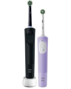 Набор электрических зубных щеток Oral B Vitality Pro чёрный лиловый Braun