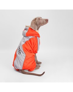 Комбинезон с капюшоном для собак 3XL оранжево серый Petmax