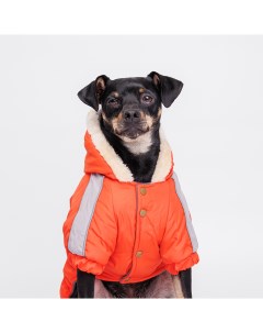 Комбинезон с капюшоном для собак 2XL оранжево серый Petmax