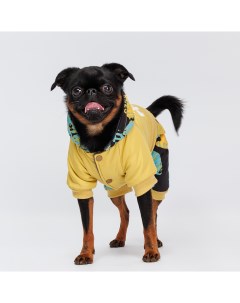 Комбинезон с капюшоном для собак M желтый Petmax