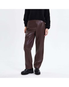 Шоколадные брюки из эко кожи Mollis