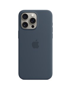 Чехол для iPhone 15 Pro Max Silicone Case with MagSafe Storm Blue Apple