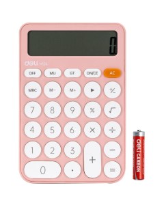 Калькулятор EM124PINK розовый 12 разр Deli