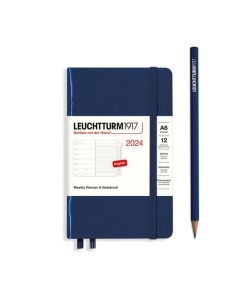 Еженедельник блокнот Leuchtturm1917 2024г A6 без расп синий неви блокнот A7