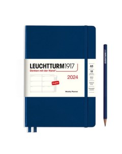 Еженедельник Leuchtturm1917 2024г A5 без расп синий неви блокнот A7