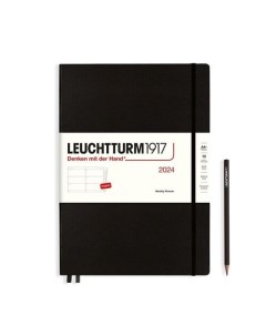 Еженедельник Leuchtturm1917 2024г A4 без расп черный блокнот A7