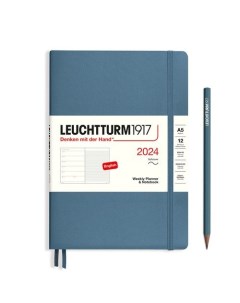 Еженедельник блокнот Leuchtturm1917 2024г A5 без расп синий камень