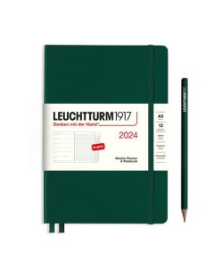 Еженедельник блокнот Leuchtturm1917 2024г A5 без расп зеленый лес блокнот A7