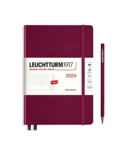 Еженедельник Leuchtturm1917 2024г A5 с расп портвейн блокнот A7