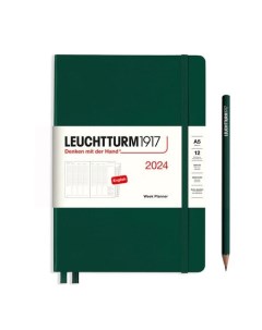 Еженедельник Leuchtturm1917 2024г A5 с расп зеленый лес блокнот A7