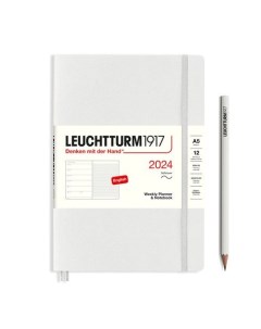 Еженедельник блокнот Leuchtturm1917 2024г A5 без расп серый светлый