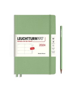 Еженедельник Leuchtturm1917 2024г A5 без расп зеленый шалфей блокнот A7