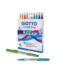 Фломастеры Turbo Soft Brush 10 цветов Giotto