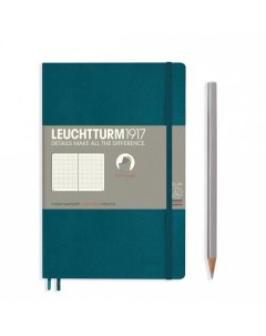 Записная книжка Leuchtturm Paperback B6 в точку 123 страницы тихоокеанский зеленый Leuchtturm1917