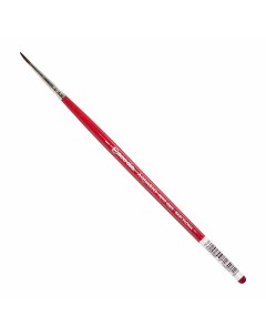Кисть белка 1 круглая Aquario 1125 короткая ручка красная Escoda