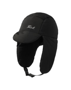 Стеганая шапка ушанка с логотипом бренда Karl lagerfeld