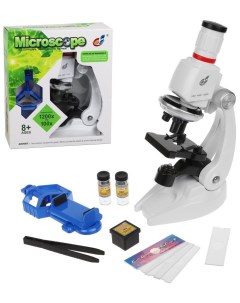 Микроскоп детский 100 1200х увеличение 3 объектива держатель смартфона аксессуары коробка Наша игрушка
