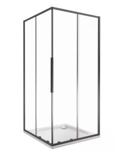 Душевой уголок Idea 90х90 профиль черный стекло прозрачное Good door