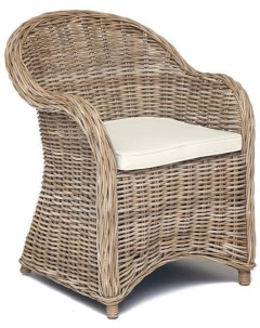 Кресло c подушкой натуральный серый natural натуральный ротанг Tetchair