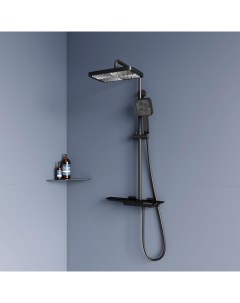 Душевая стойка Shower Panels SP 34 B с термостатом и изливом черная Rgw