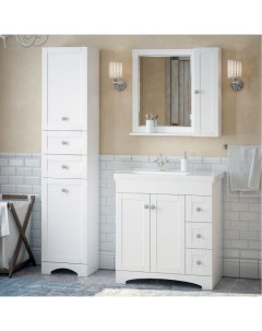 Мебель для ванной комнаты 81 см Техас напольная белая Corozo