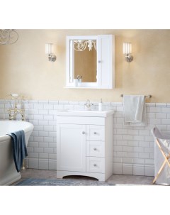 Мебель для ванной комнаты 70 см Техас напольная белая Corozo