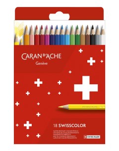 Набор цветных карандашей Swisscolor шестигранные 18 шт заточенные 1284 818 Carandache