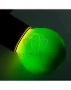 Лампа накаливания E27 шар D45 10Вт 8600K зелёный 36000лм 401 114 Neon-night