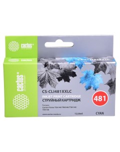 Картридж струйный CS CLI481XXLC CLI 481XXL C 1990C001 голубой совместимый 12мл для Canon Pixma TR754 Cactus
