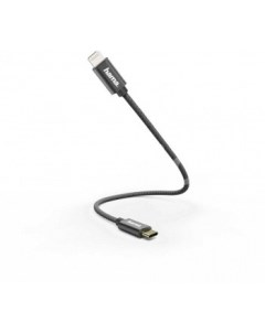 Кабель USB Type C m Lightning 8 pin позолоченные разъемы 3A 20см черный 00187208 Hama