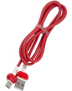 Кабель USB USB Type C 2A 1м красный Candy УТ000021994 Red line
