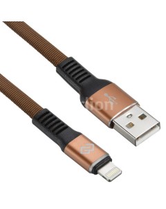 Кабель USB Lightning 8 pin 1 2m коричневый плоский 1080341 Digma