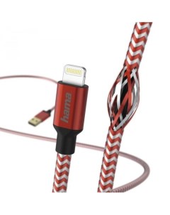 Кабель Lightning М USB2 0 AM 1 5m красный 00178299 Hama
