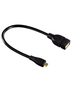 Адаптер Micro USB USB Позолоченные разъемы 15см черный H 78426 Hama